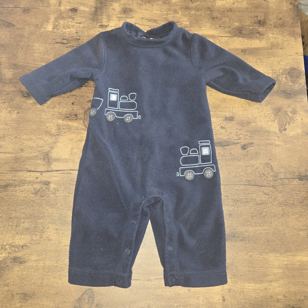 Vintage Gymboree '02 Y2K‎ Fleece Embroidered Train Jumpsuit 3-6 Months